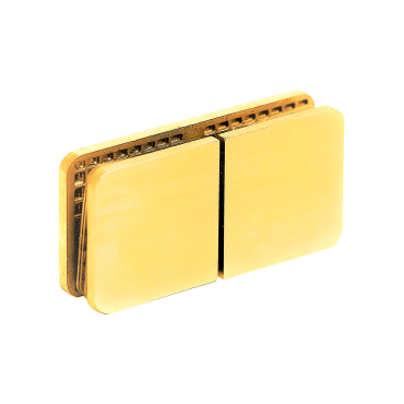 Conector perete-sticla rectangular 180°, KOR-724, gold