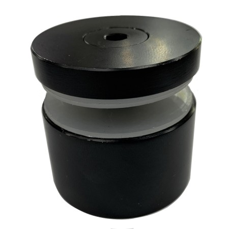 Conector monopunct tip distanțier rotund (sticla 8-16mm) MC-40110AB 30xØ50mm, black
